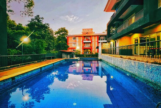 Elegant 2bhk stay with pool near the major beaches