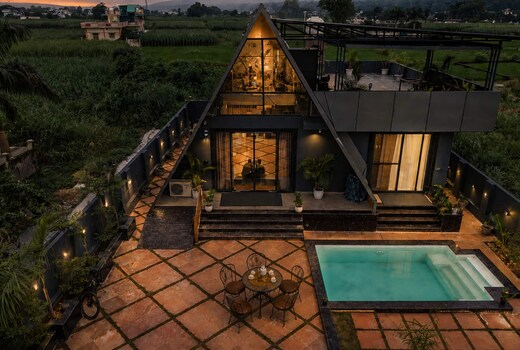 Luxe A Frame Villa Pool Forest View