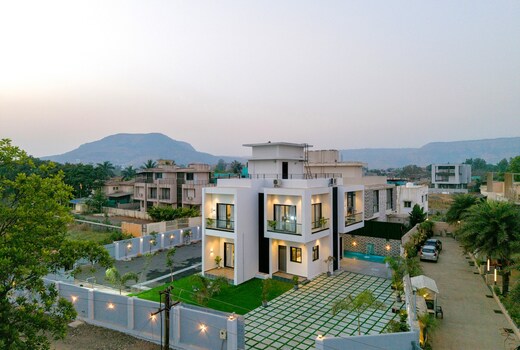 The White Casa Villa 4 BHK Private Pool & Lawn - MTDC Approved