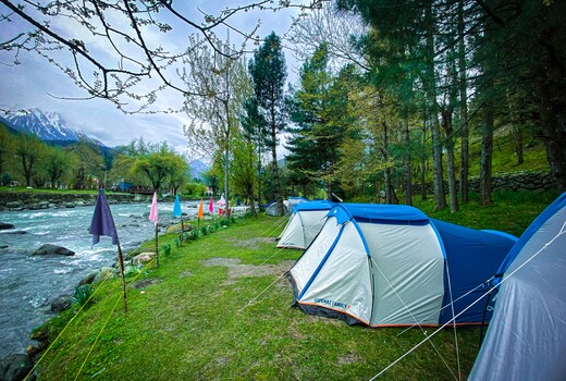 River bank camp