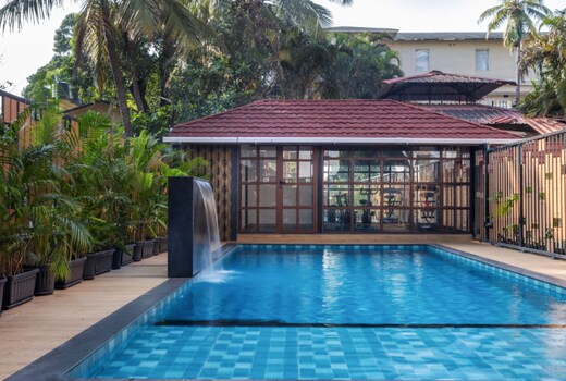 Modern 1BHK with Pool, 5min drive to Candolim Beach | Hireavilla