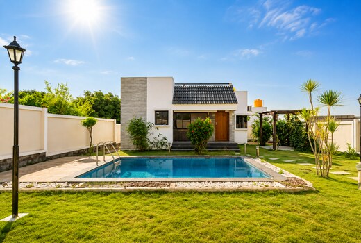 JhilMil Pool Villa by StayJade|2BHK|Pool|Lawn|