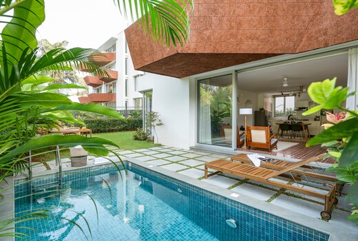 El Volar by The Blue Kite - 2BHK with Private Pool & Garden, near Candolim Beach (01)