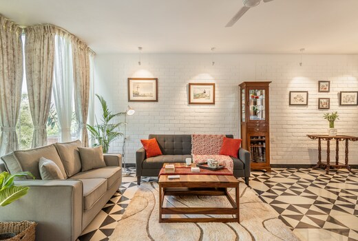 El Arbol by The Blue Kite - Classic 2BHK Apt with Rooftop Pool & WiFi near Candolim Beach (208)