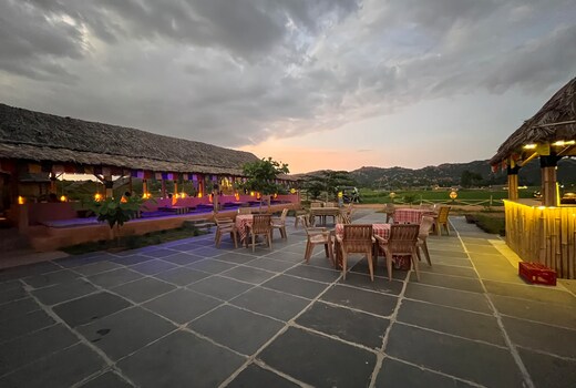 AMMASLE STAYS HAMPI AT RASTA CAFE.