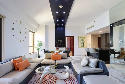 ELIVAAS Curated Upgraded 1B with Beach Access and Ain Dubai Views