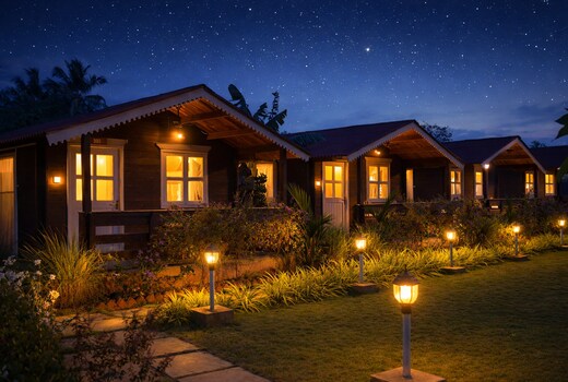B R cottages about 200 meters to Patnem Beach