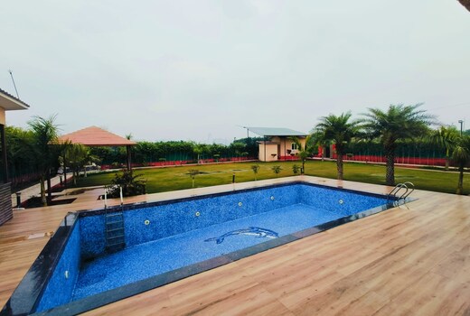 NF27 2bhk luxury farm house big pool party relax by instay
