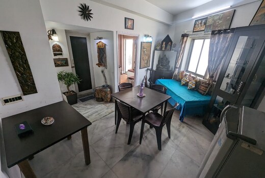 Decorated apartment with a beautiful balcony