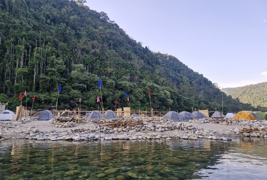 Wilderness river camping