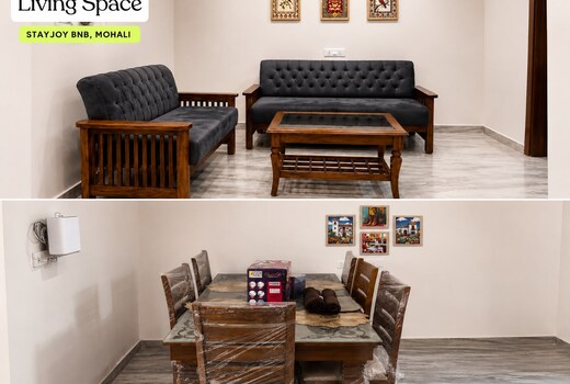 Stayjoy 3BHK | 2nd Floor | 4 km from Mohali Chandigarh Airport