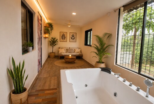 Spacious 4BHK Getaway with Round Pool