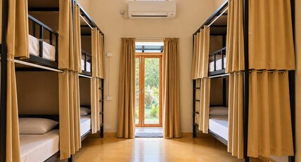 Zostel Plus Bangalore (Whitefield) Room Type - 1 Bunk Bed | Deluxe 6 Bed Male Dorm with Pool View | Shared Outside Washroom Zostel Plus Bangalore (Whitefield) Room Type - 1 Bunk Bed | Deluxe 6 Bed Male Dorm with Pool View | Shared Outside Washroom
