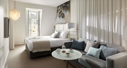 CURES MARINES TROUVILLE Room Type - Deluxe Terrace Room, 1 queen-size bed or 2 single beds, and a sofa bed CURES MARINES TROUVILLE Room Type - Deluxe Terrace Room, 1 queen-size bed or 2 single beds, and a sofa bed