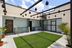 rooftop studio with city view terrace
