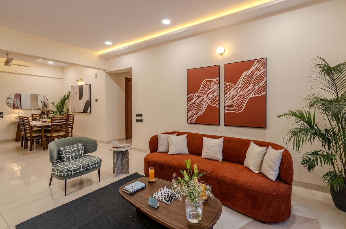 The Sienna HSR by The Blue Kite - 3BHK Stay with WiFi & Inverter at Bengaluru near Parks & Hubs (C) - Tap to explore photos