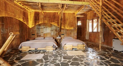 KaatiKaadu Room Type - River Front Bamboo Cottage(Leaf)