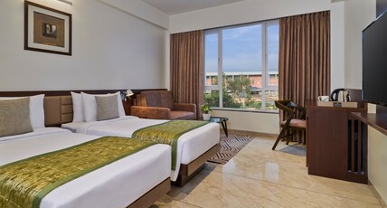 The Fern Sardar Sarovar Resort Ekta Nagar, Series by Marriott Room Type - Winter Green, Guest room, 2 Twin, City view The Fern Sardar Sarovar Resort Ekta Nagar, Series by Marriott Room Type - Winter Green, Guest room, 2 Twin, City view