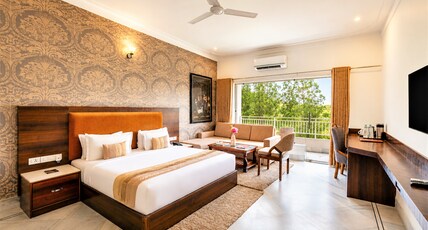 Mewar Palace Luxury Resort & Private Pool Villas, Udaipur. Room Type - Super Deluxe with Balcony Mewar Palace Luxury Resort & Private Pool Villas, Udaipur. Room Type - Super Deluxe with Balcony