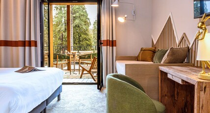 Mercure Ax Les Thermes (Opening April 2025) Room Type - Deluxe Family Room, large terrace with mountain view