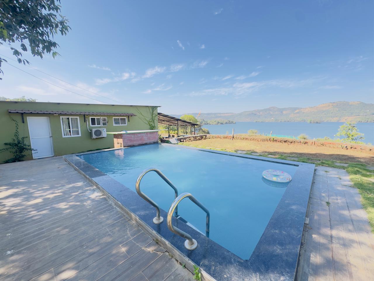 Lake Therapy Kuteer 3BHK with Pool Pawna Lake - Tap to explore photos
