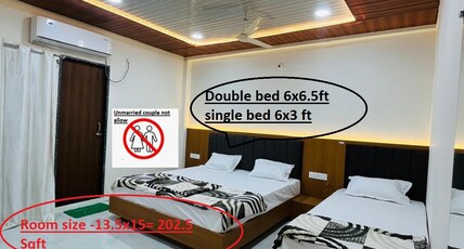 Mahashivaya Guest House Room Type - Room 201-3 Bedded AC(Unmarried couple not allow) no lift
