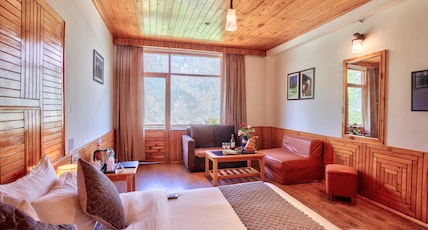 Vyas Vatika - Wooden exotic Resort (Jogni Waterfall & Rohtang pass Views) Room Type - Luxury View Private Balcony Room (Rohtang Pass ,Jogni Waterfall and valley View) Vyas Vatika - Wooden exotic Resort (Jogni Waterfall & Rohtang pass Views) Room Type - Luxury View Private Balcony Room (Rohtang Pass ,Jogni Waterfall and valley View)
