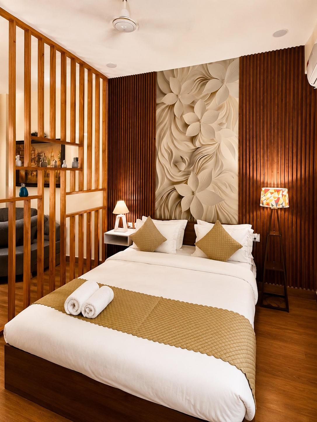 Studio apartment Noida Extension with cinema vibe - Tap to explore photos