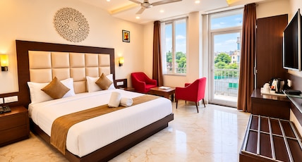The Onix @ 5 Min drive to ISBT Room Type - Executive Room with City View and balcony The Onix @ 5 Min drive to ISBT Room Type - Executive Room with City View and balcony
