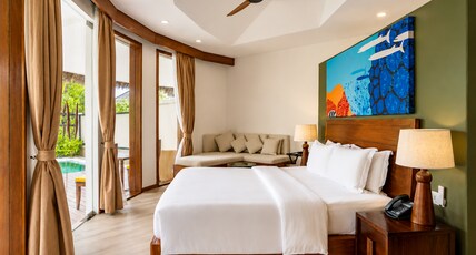 Angsana Velavaru-20 percent off on seaplane transfer on 4+nights stays till 23rd Dec 2026 Room Type - Beachfront Infinity Pool Villa