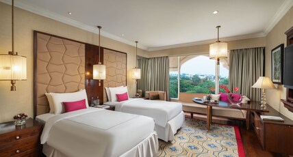 Taj Krishna, Hyderabad Room Type - Taj Club Room City View Twin Bed with Breakfast, High-Tea and Evening Cocktail Hours Taj Krishna, Hyderabad Room Type - Taj Club Room City View Twin Bed with Breakfast, High-Tea and Evening Cocktail Hours