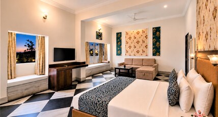 Mewar Palace Luxury Resort & Private Pool Villas, Udaipur. Room Type - Luxury Cottage By The Pool Mewar Palace Luxury Resort & Private Pool Villas, Udaipur. Room Type - Luxury Cottage By The Pool