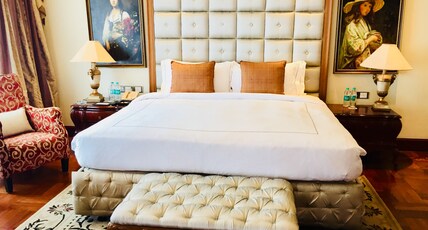 Taj Krishna, Hyderabad Room Type - Luxury Suite 1 Bedroom Lake View King Bed with private balcony and one way airport transfer