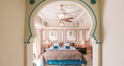 Taj Lake Palace, Udaipur Room Type - Historical 1 Bedroom Suite Lake View with Bathtub Dining Area Taj Lake Palace, Udaipur Room Type - Historical 1 Bedroom Suite Lake View with Bathtub Dining Area