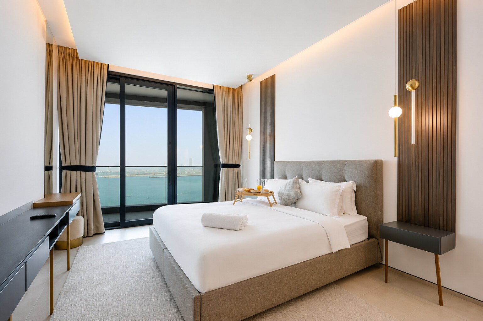 ELIVAAS Curated Beachfront 2B with Sea & Ain Dubai Views - Tap to explore photos