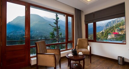 Aloka Resort, Manali (Luxury In the Heart of Himalayas) Room Type - Premium Family Suite with Private Balcony Mountain and River View - Centrally Heated and Cooled
