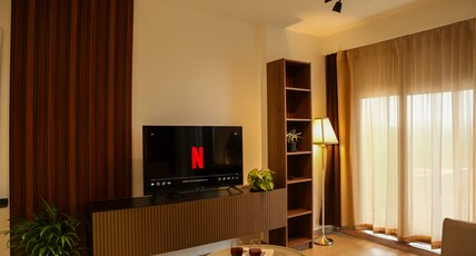 Luxora Stays | Beside Airport | Entire Apartments Room Type - A105|Airport view from terrace|50 inch TV|Coffee Maker