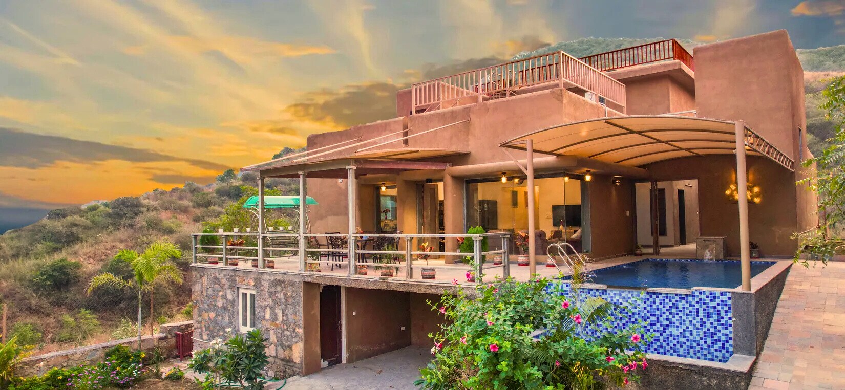 3 BHK Private Villa with Pool | 20 Minutes Drive from ShreeNath Ji Temple - Tap to explore photos