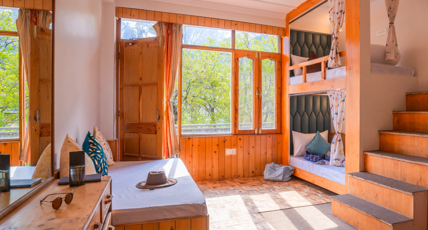 Moustache Manali. Room Type - 4 Bed Premium Mixed Dorm