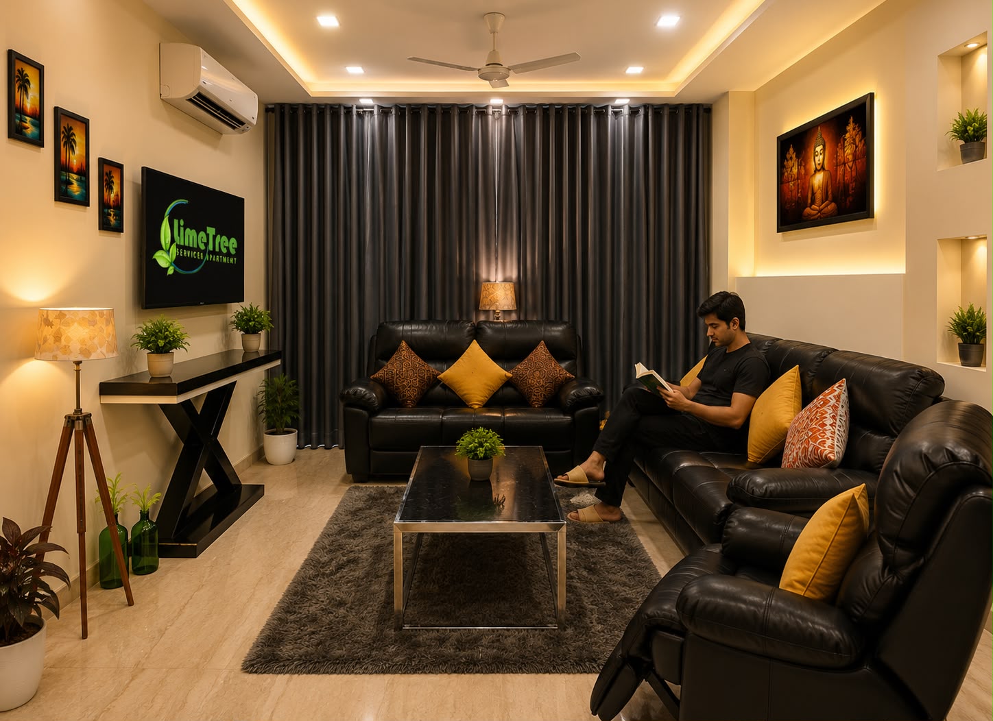 Lime Tree Palatial | Entire 3BHK Apartment @GolfCourse - Tap to explore photos