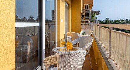 Modern 2BHK w Balcony Pool near Candolim Beach | Hireavilla Room Type - Modern 2BHK w Balcony Pool near Candolim Beach | Hireavilla