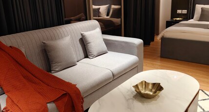 Ayara Stays | Infinity Pool Residences Room Type - Luxe Noir | Refined Living & Infinity Pool