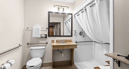 Best Western Moriarty Heritage Inn Room Type - 2 Queen Beds, Mobility Accessible, Roll In Shower, Non-Smoking, Full Breakfast Best Western Moriarty Heritage Inn Room Type - 2 Queen Beds, Mobility Accessible, Roll In Shower, Non-Smoking, Full Breakfast