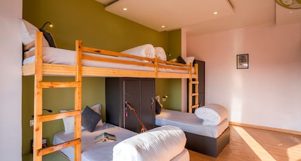 Zostel Banikhet (Dalhousie) Room Type - 1 Bunk Bed | Deluxe 4 Bed Female Dorm (with balcony) | Shared En-suite Washroom Zostel Banikhet (Dalhousie) Room Type - 1 Bunk Bed | Deluxe 4 Bed Female Dorm (with balcony) | Shared En-suite Washroom