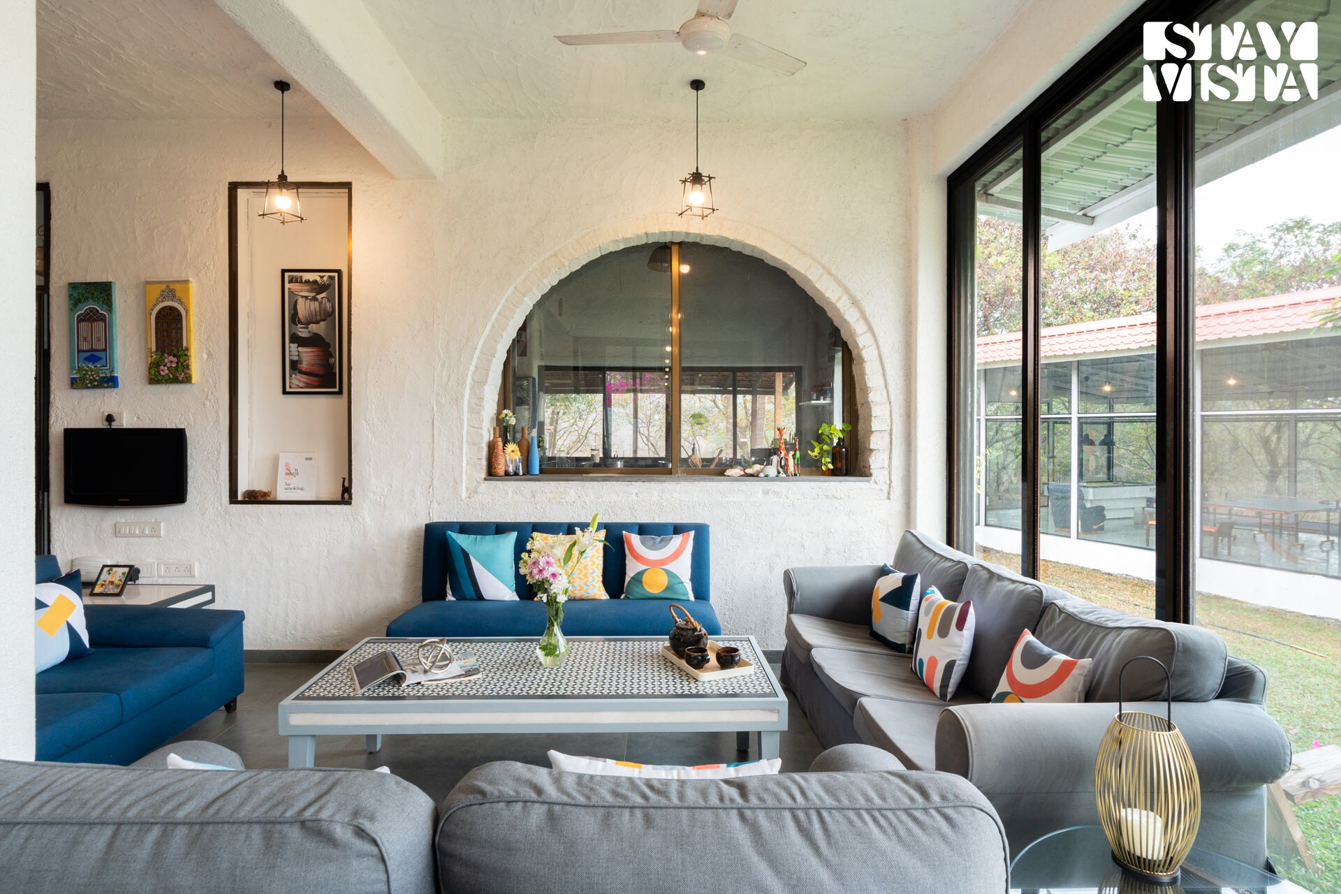 StayVista | 4 BHK House Below The Hill - Tap to explore photos
