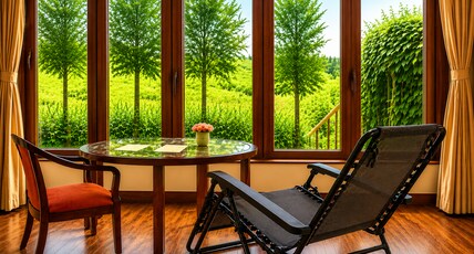 VEDANTIKALA Room Type - PremiuPremium NATURE VIEW Room with attached Lounge Room.