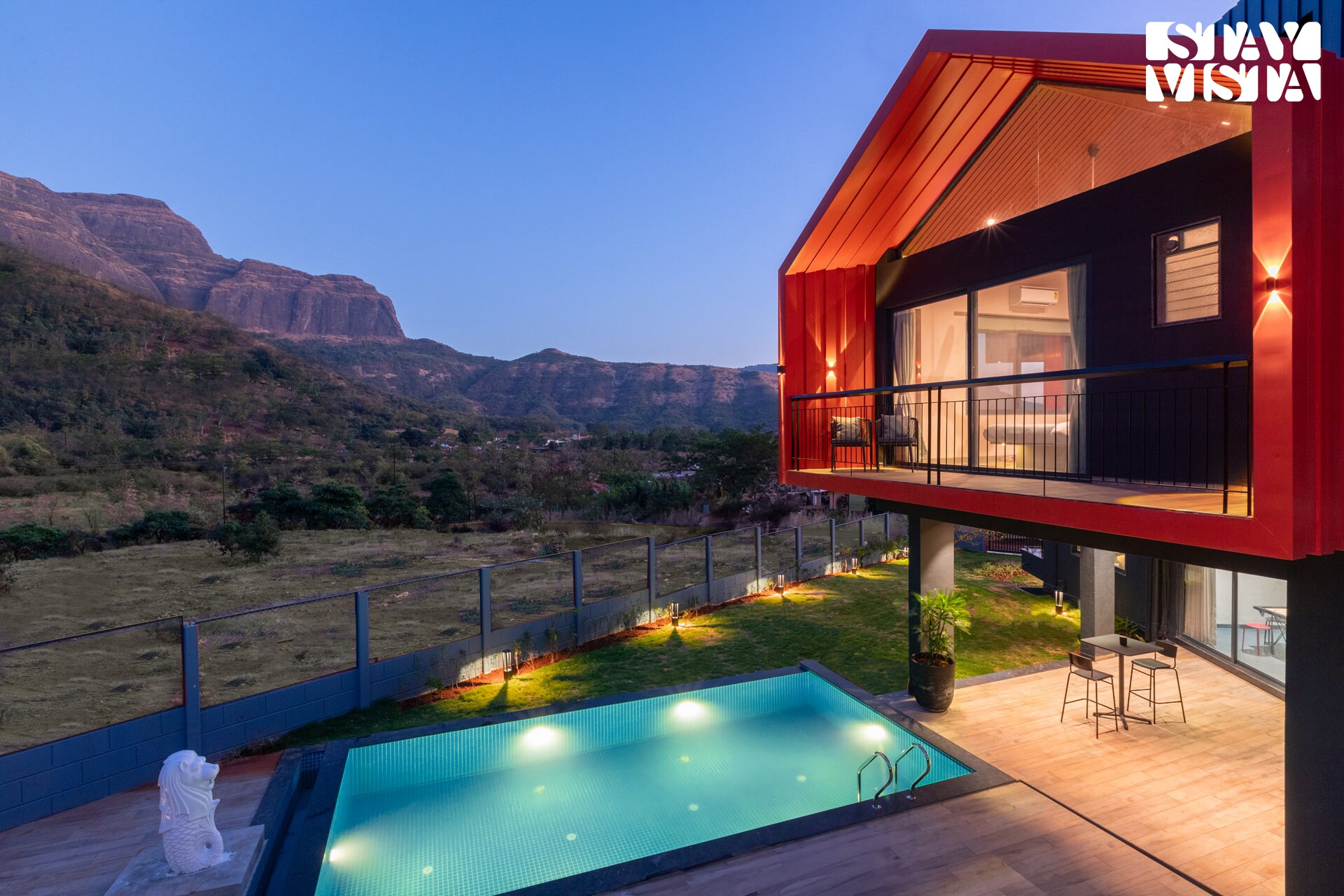 StayVista at Terra Tints - Mountainside Cabin with Private Pool, Deck - Tap to explore photos