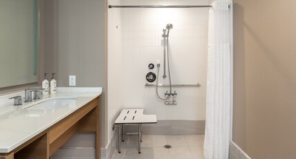 Staybridge Suites EASTVALE - NORCO, an IHG hotel Room Type - 1 Queen One Bdrm Suite Comm Mobil Access Roll-in Shower Staybridge Suites EASTVALE - NORCO, an IHG hotel Room Type - 1 Queen One Bdrm Suite Comm Mobil Access Roll-in Shower