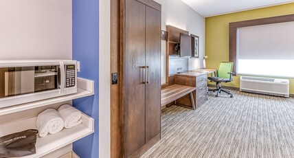 Holiday Inn Express & Suites Rantoul Room Type - 1 King Standard Mobility Accessible Roll In Shower Holiday Inn Express & Suites Rantoul Room Type - 1 King Standard Mobility Accessible Roll In Shower