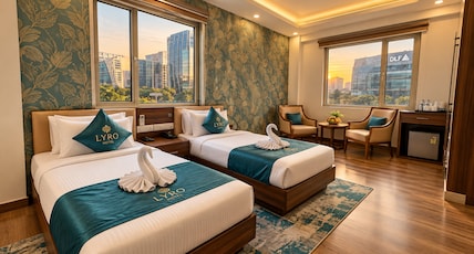Lyro Hotel DLF Cybercity Room Type - Super Deluxe Twin Bed Room Front Side With Cyber City View Lyro Hotel DLF Cybercity Room Type - Super Deluxe Twin Bed Room Front Side With Cyber City View